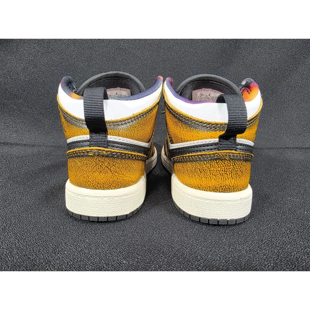 Nike Air Jordan 1 Mid SE Leather Wear Away Taxi Little Kids 11.5C